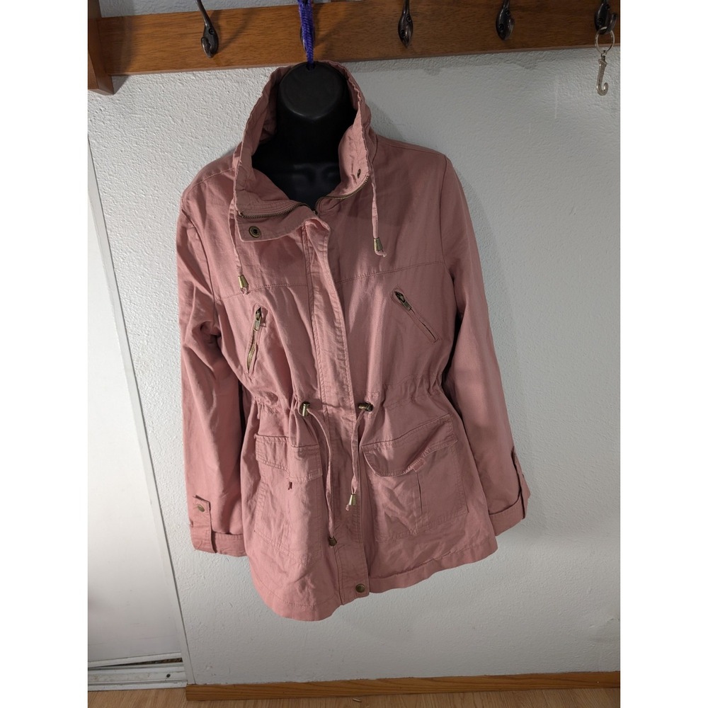 Collection by Miss London Black Label Jacket Pink Lightweight Utility Women's L